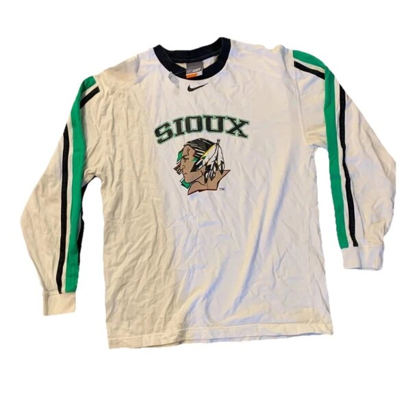 Nike Vintage White Bauer North Dakota Fighting Sioux NCAA Jersey Size S/P Y2K - Picture 1 of 6